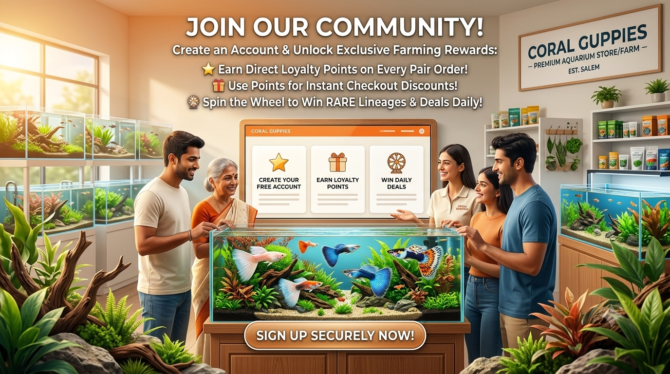 Join Coral Guppies Community, Register to Earn Loyalty Points & Win Daily Deals