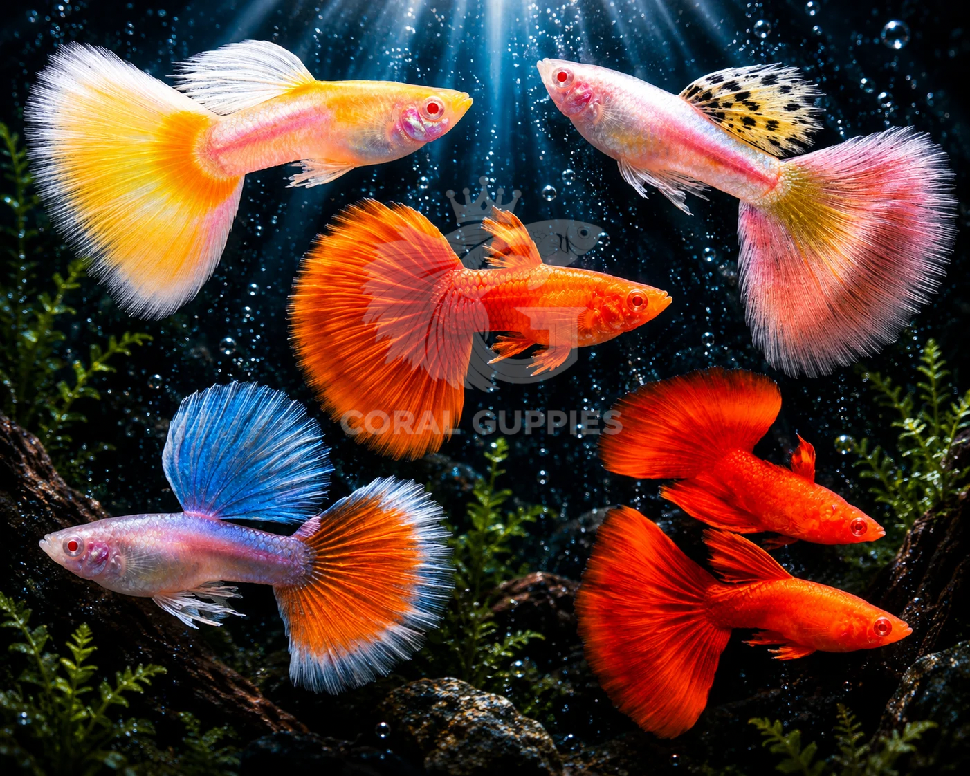 Albino Guppy Combo - Flame Series 🔥