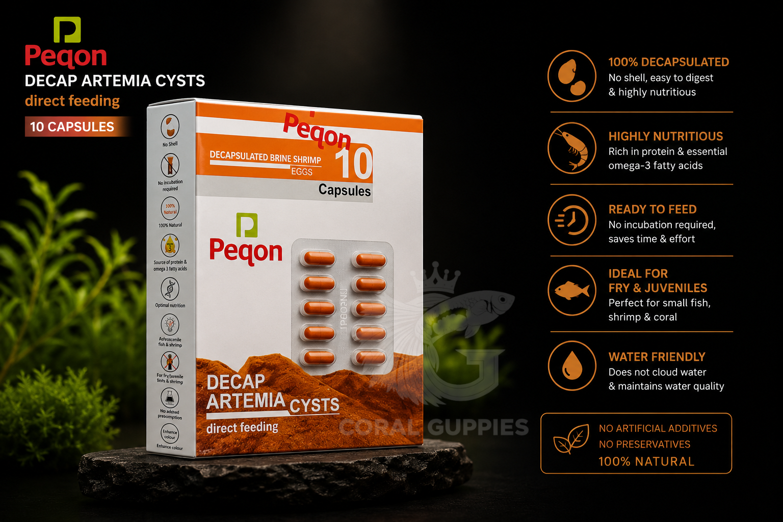Decapsulated Artemia Cysts ( 10 Capsules)
