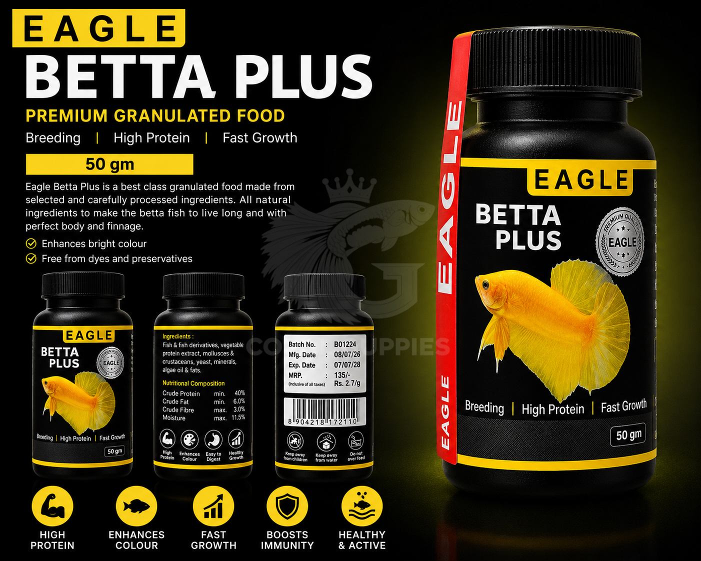 Best Eagle Betta Plus Aquarium Fish Food Online - Coral Guppies Shop