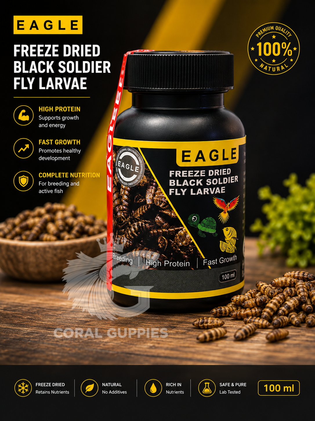 Eagle Black Solider Fly Larvae Fish Food 100ml