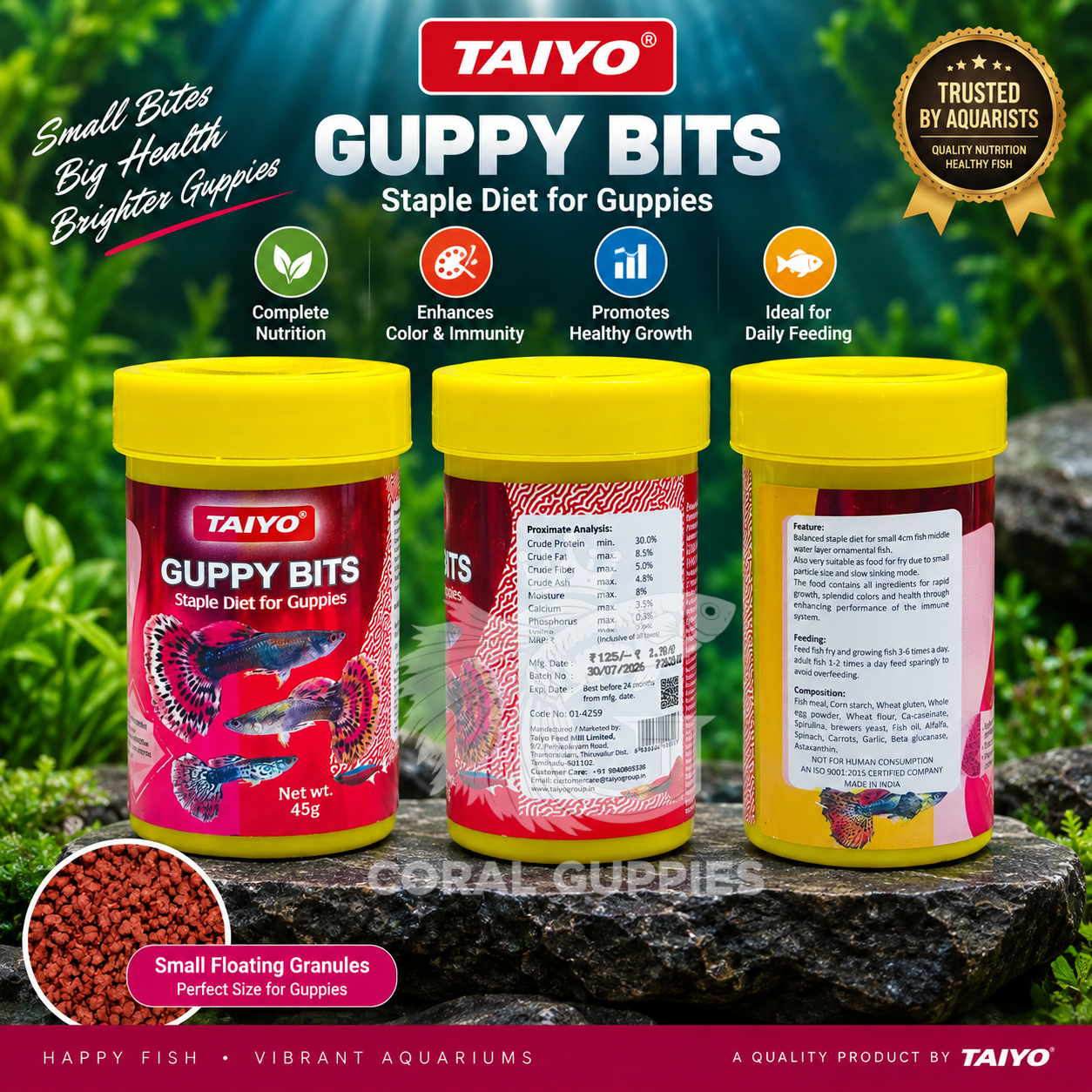 Buy Taiyo - Guppy Bits Online India - Coral Guppies Shop